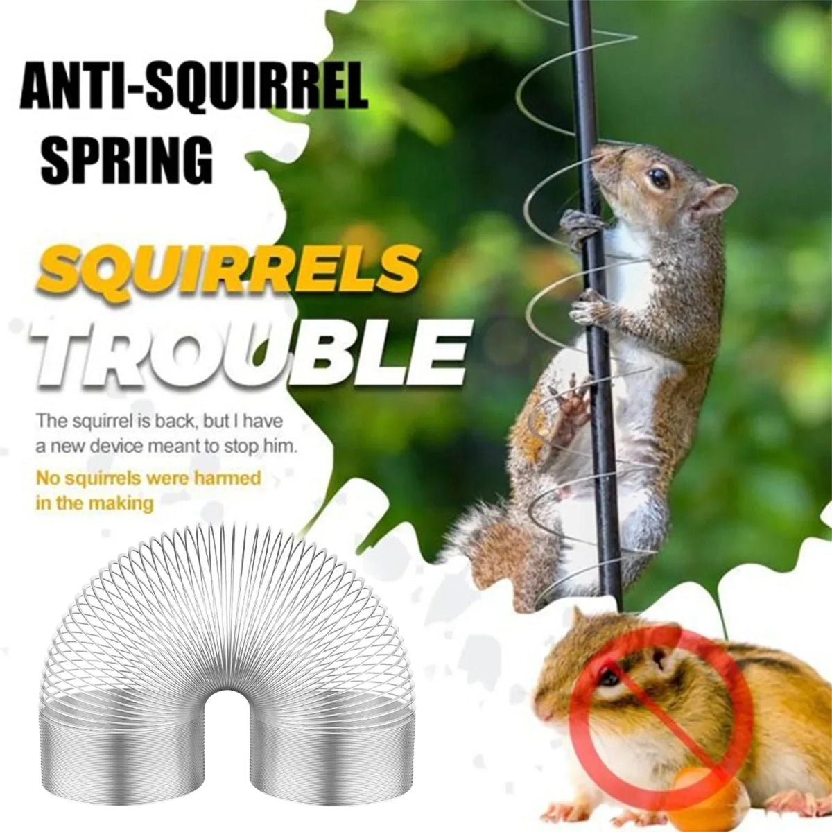 Squirrel Proof Spring Baffle for Bird Feeder – Stainless Steel