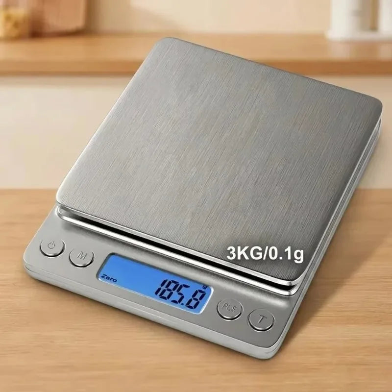 Digital Kitchen Scale – Stainless Steel LCD, 0.1g Precision