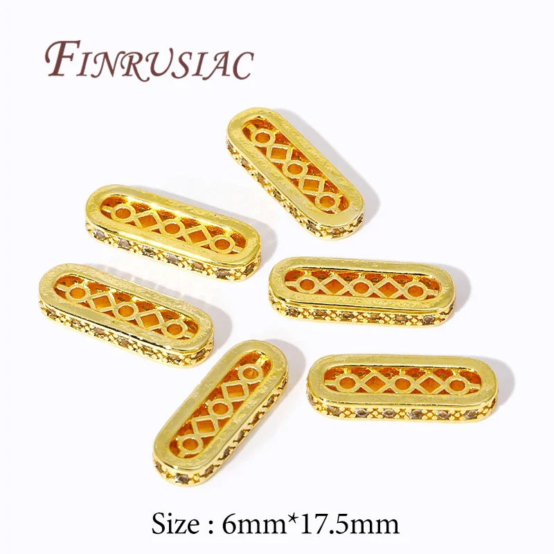 18K Gold Plated Zircon Flat Spacer Bars – DIY Jewelry Findings