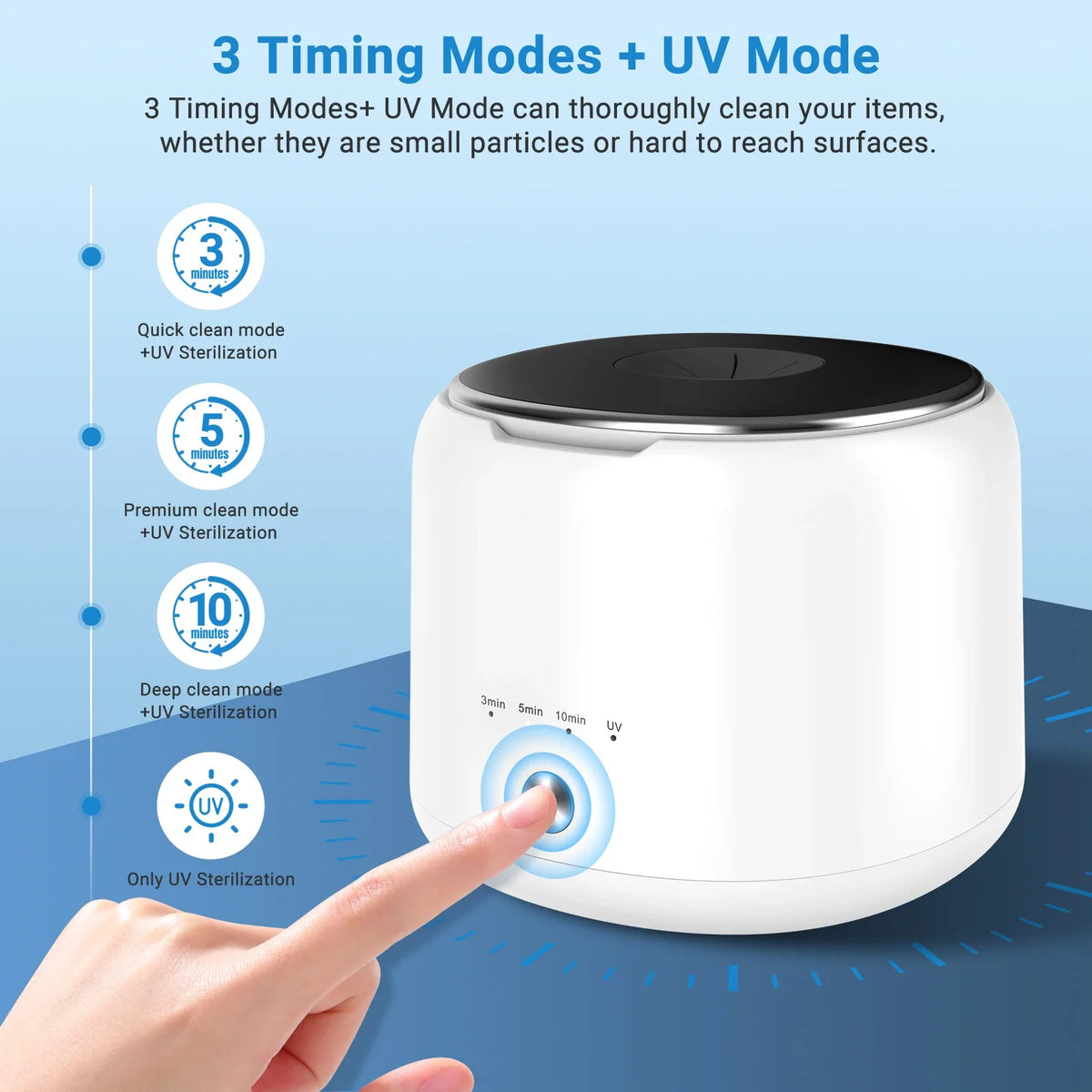 Ultrasonic UV Cleaner 200ml | Touch Control Aligner Cleaner