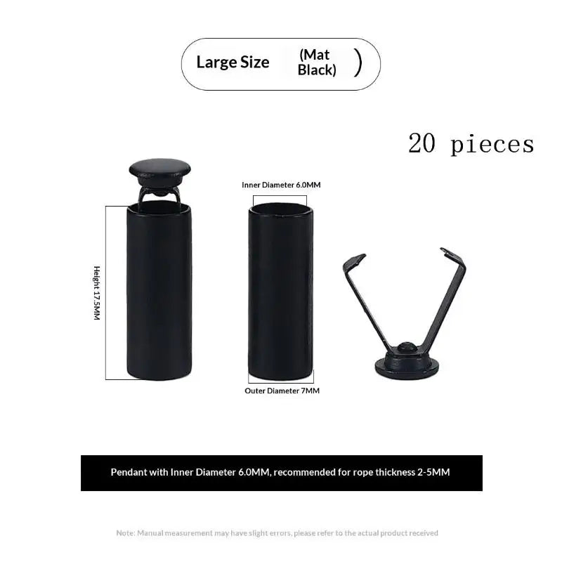 20Pcs Metal Cord End Stoppers for DIY Bags, Shoes & Lanyards
