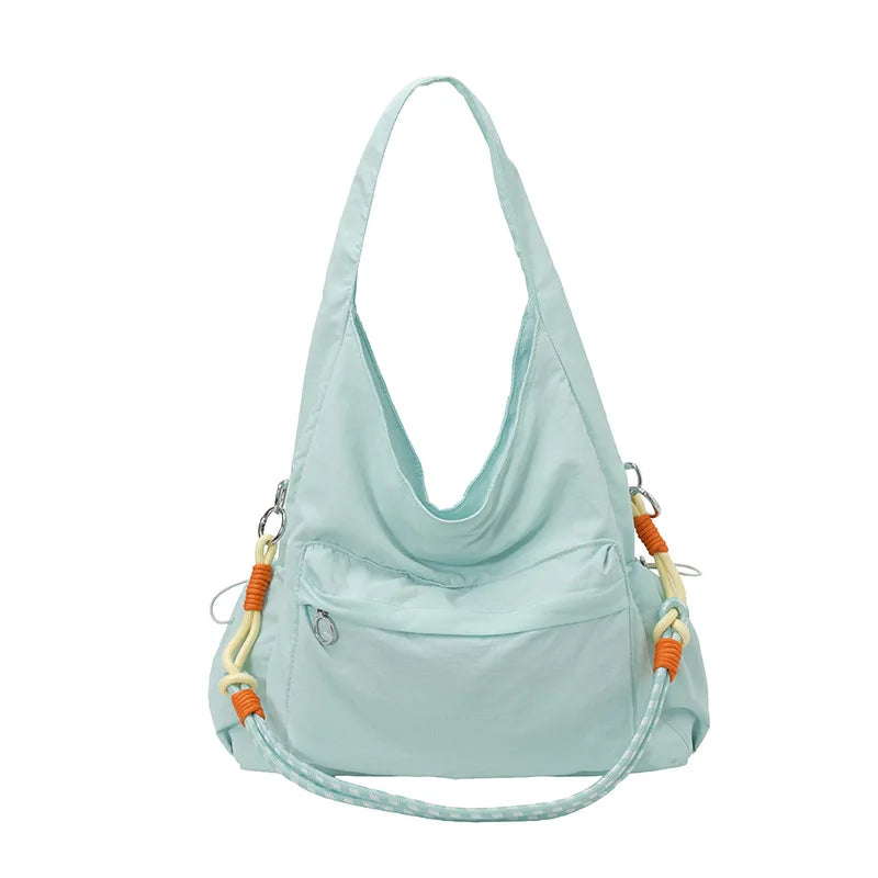 Women's Nylon Woven Rope Tote Crossbody Large Capacity Bag