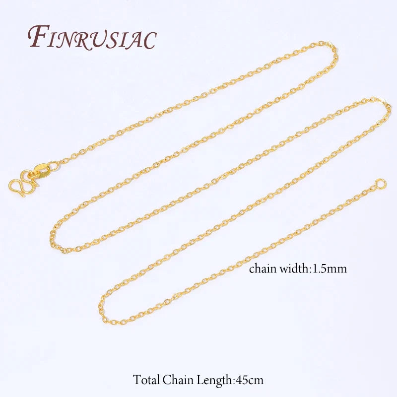 18K Gold Plated O Link Chain Necklace 45cm | DIY Jewelry 2/4/6pc