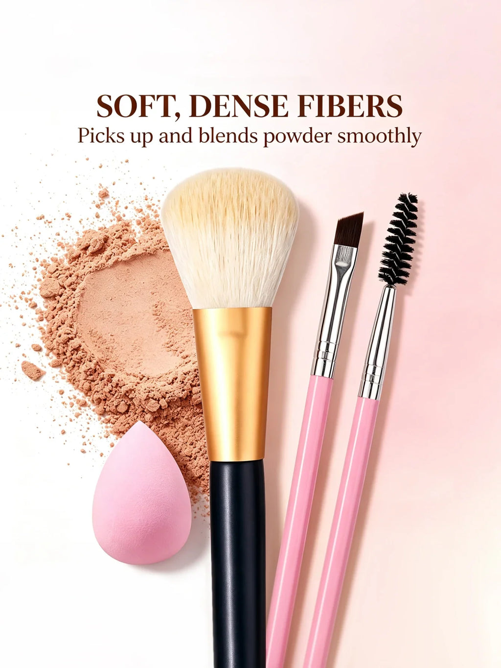 3-Piece Makeup Brush Set – Blush, Lash & Eyebrow Brushes