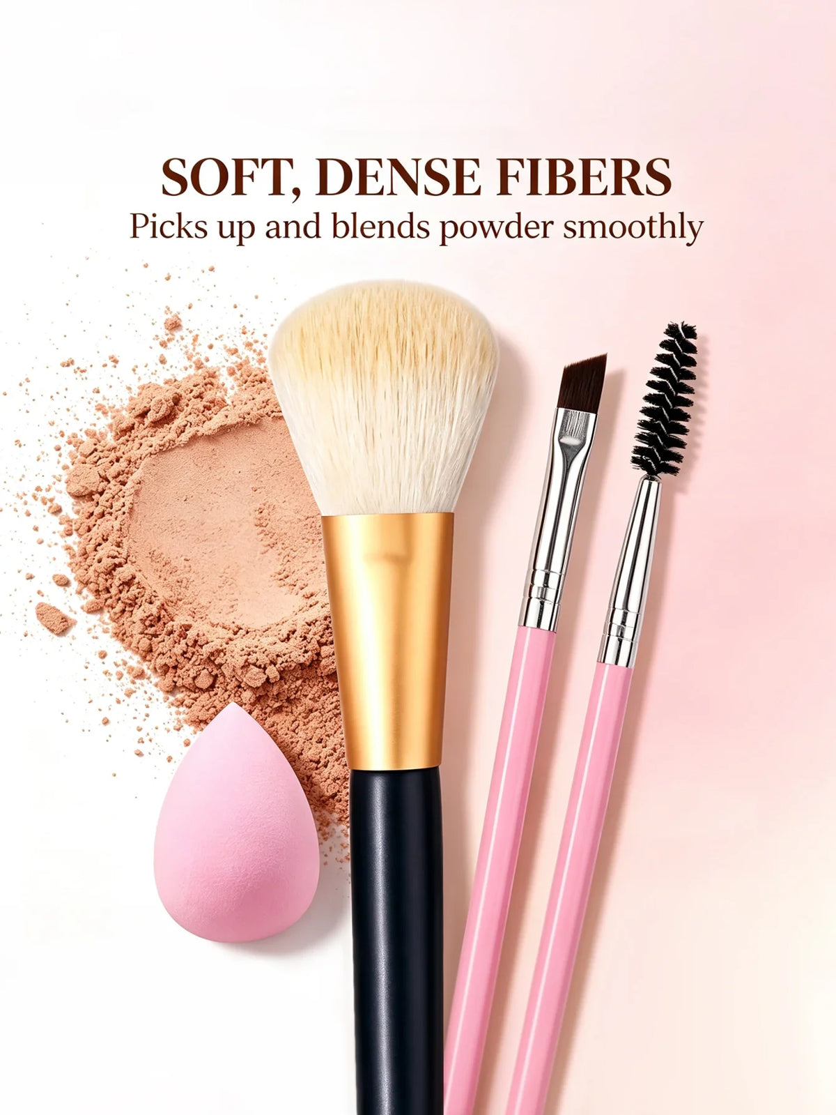 3-Piece Makeup Brush Set – Blush, Lash & Eyebrow Brushes