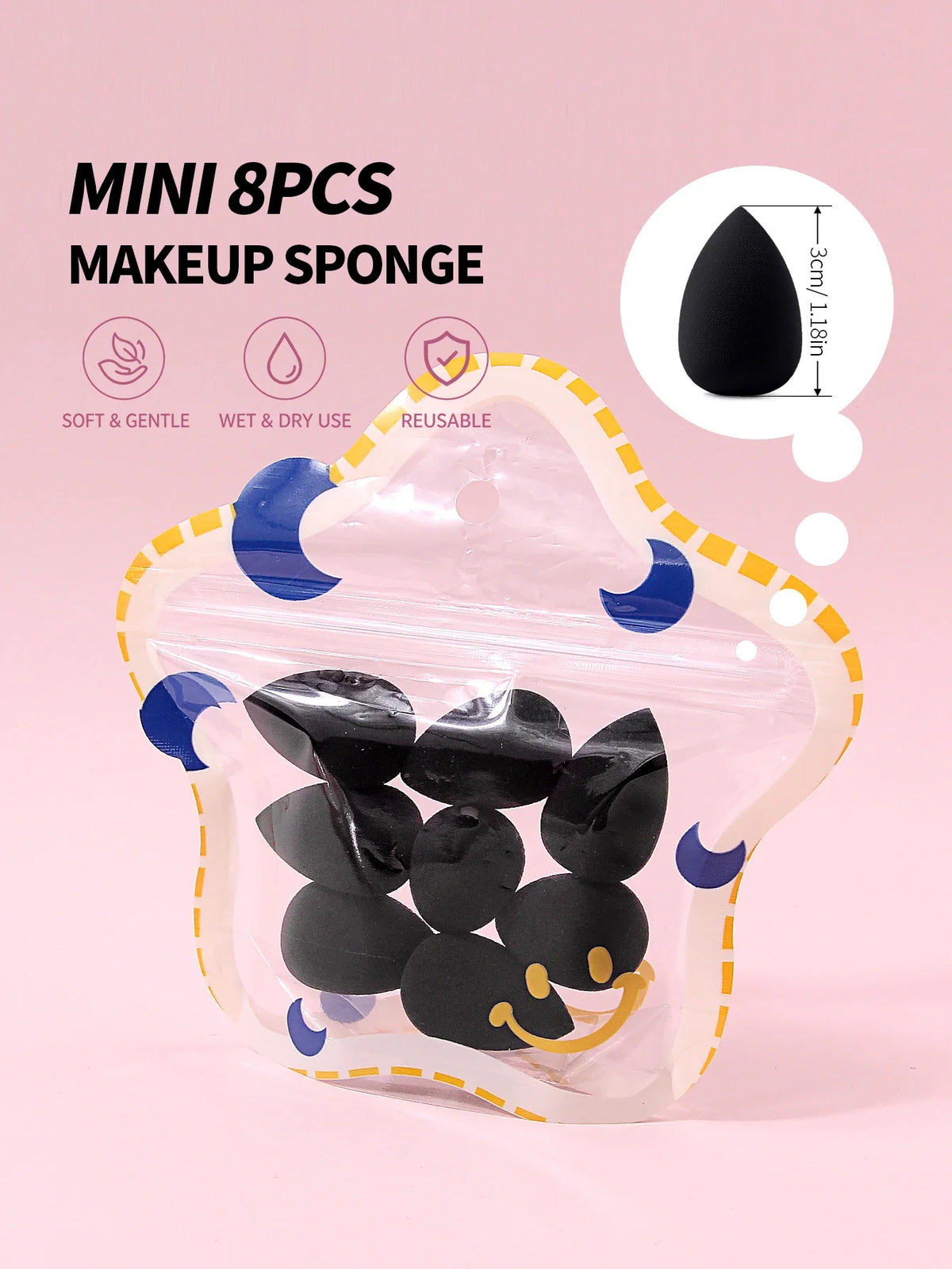 8-Piece Mini Makeup Sponge Set – Blush, Contour & Foundation