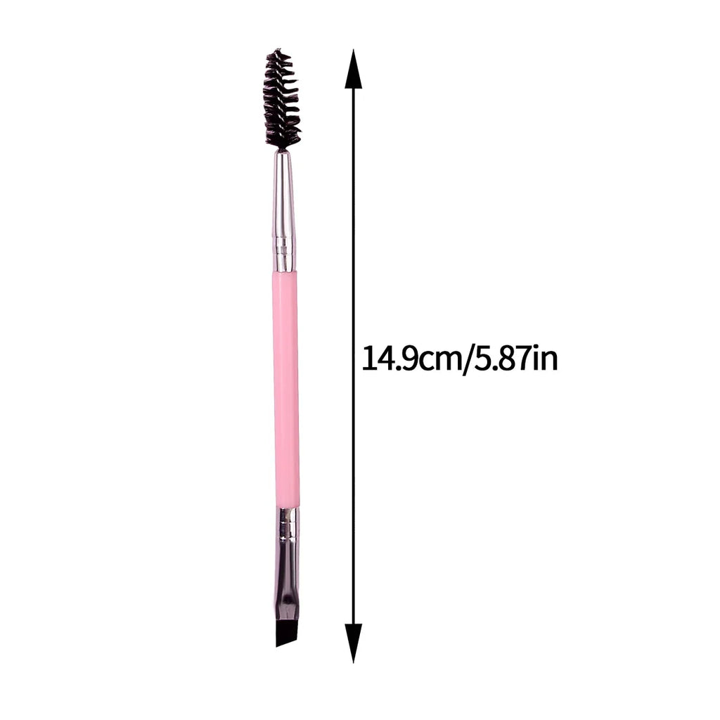 5PCS Pink Double-Ended Mascara & Eyebrow Brush Set
