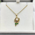 Copper Flower Pendant Necklace – Women's Elegant Collarbone Chain