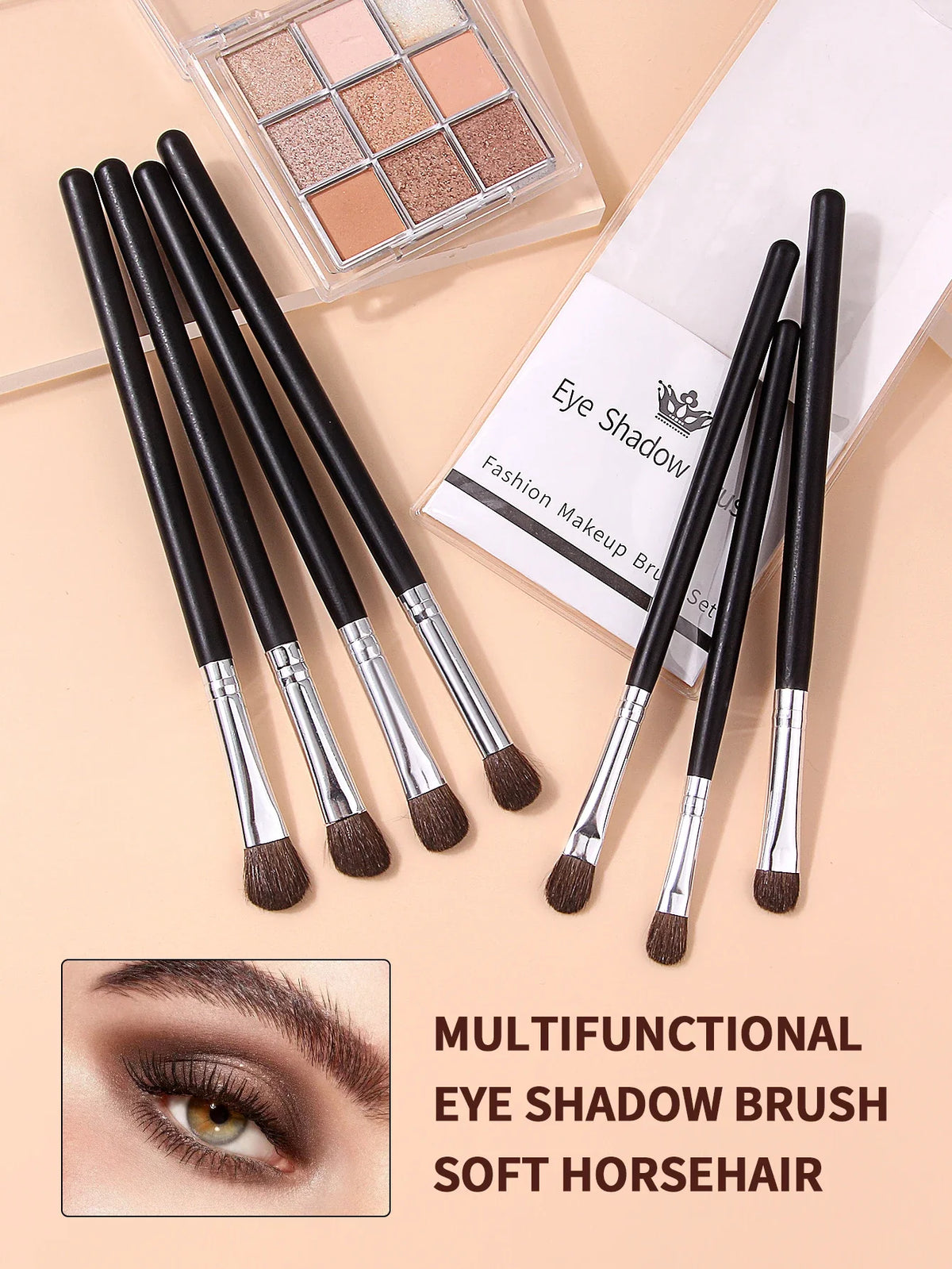 7-Piece Horse Hair Eyeshadow Brush Set – Blending & Shading