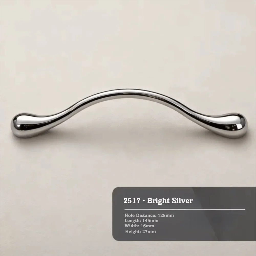 Retro Zinc Alloy Cabinet Handles French Style Gold Silver Pull