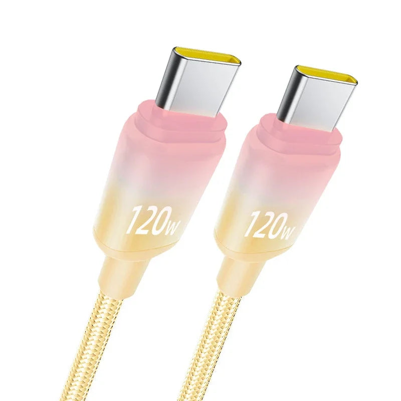 120W USB-C Fast Charging Nylon Braided Cable – Type-C