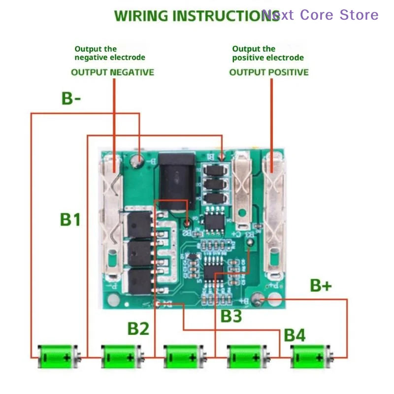5S 21V Li-Ion BMS Protection Circuit Board for Power Tools