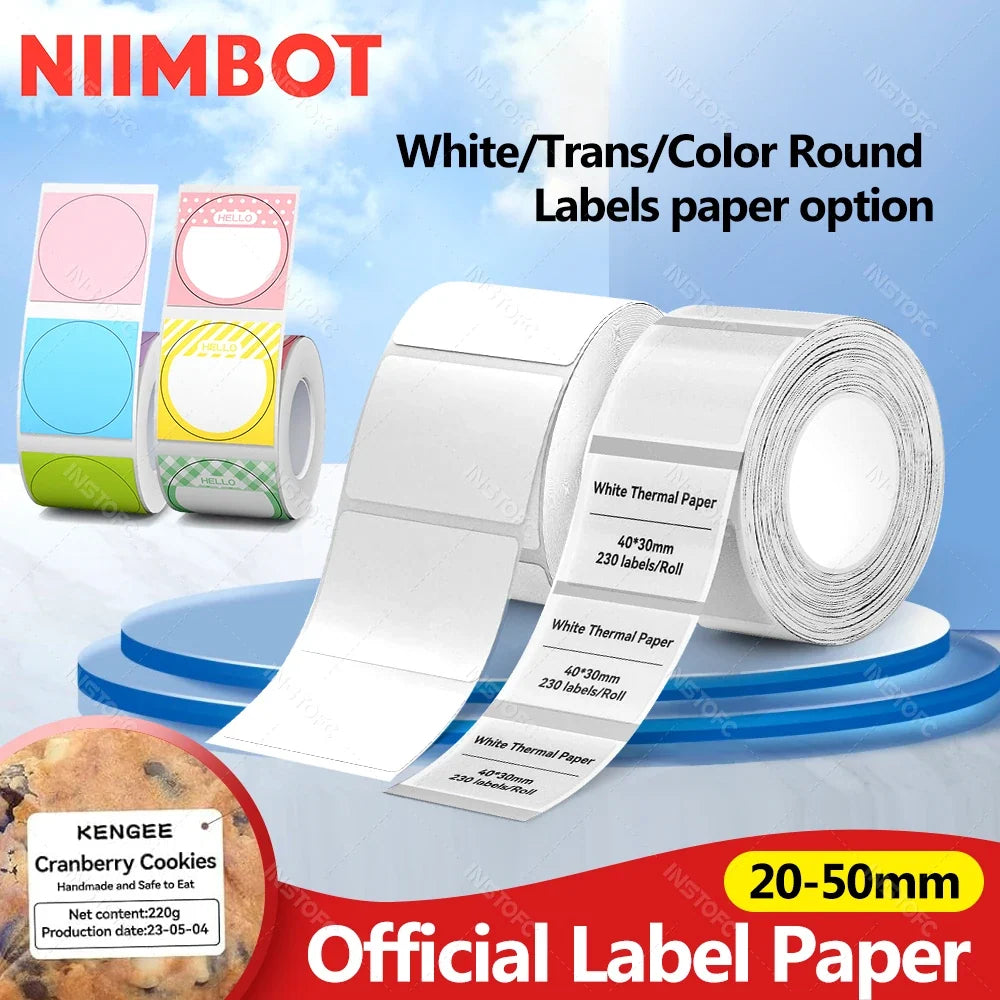 Niimbot Thermal Label Roll for B1 B21 B3S – Waterproof Stickers