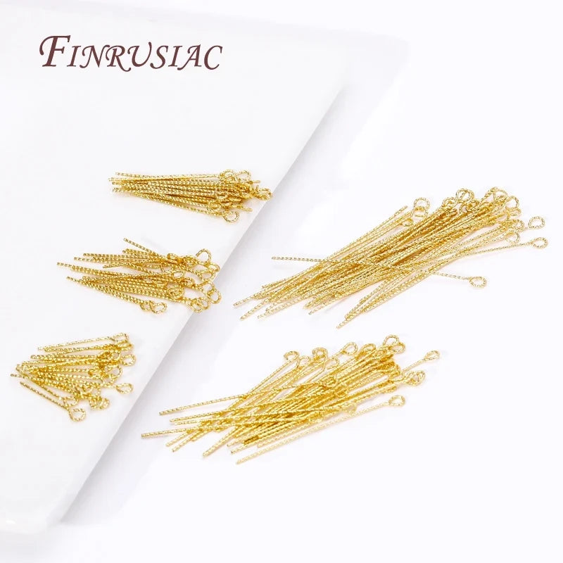 50Pcs 18K Gold Plated Brass Eye Pins – DIY Jewelry Making