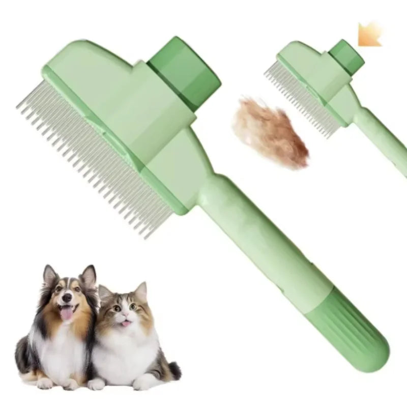 Self-Cleaning One-Button Pet Brush – Dog & Cat Grooming Comb