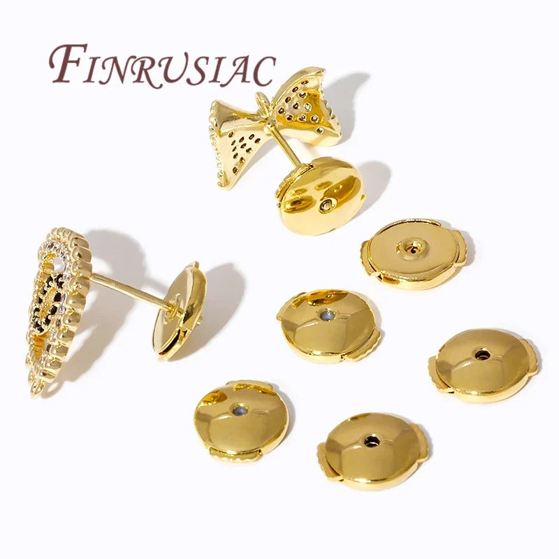 18K/14K Gold Plated Locking Earring Backs for Studs | DIY Findings