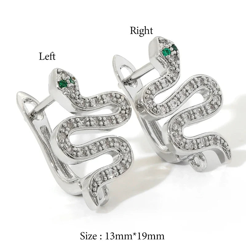18K Gold Plated Zircon Snake Earring Hooks & Clasps | DIY