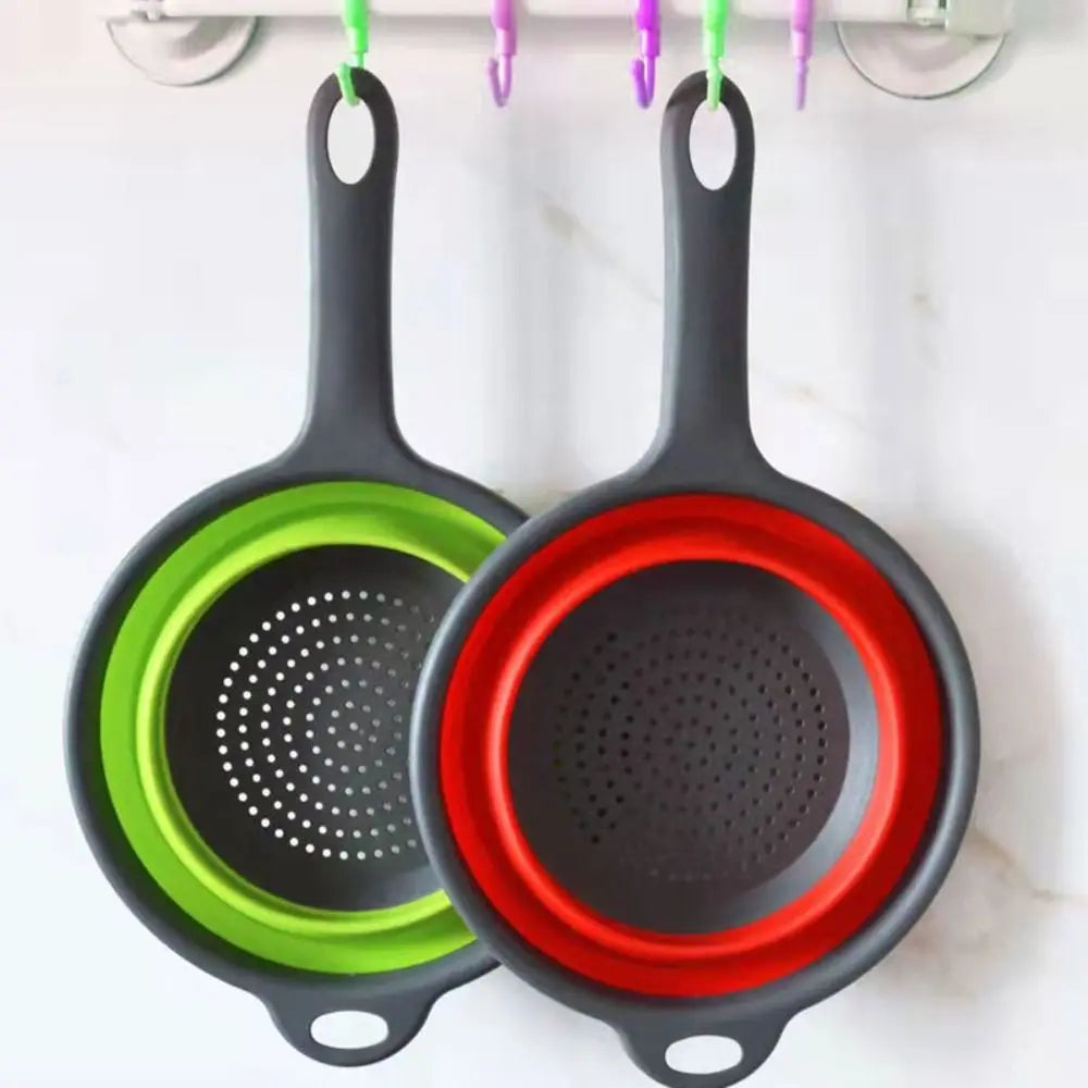 Collapsible Silicone Colander with Handle – Heat Resistant