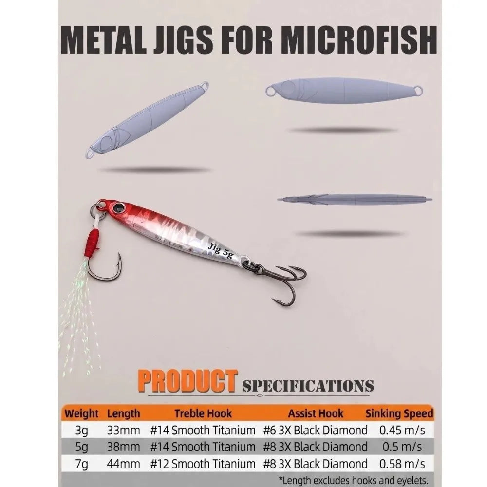 Mini VIB Fishing Lure 3g & 5g Metal Iron Plate Bionic Bait