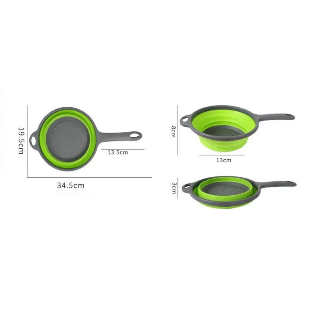 Collapsible Silicone Colander with Handle – Heat Resistant