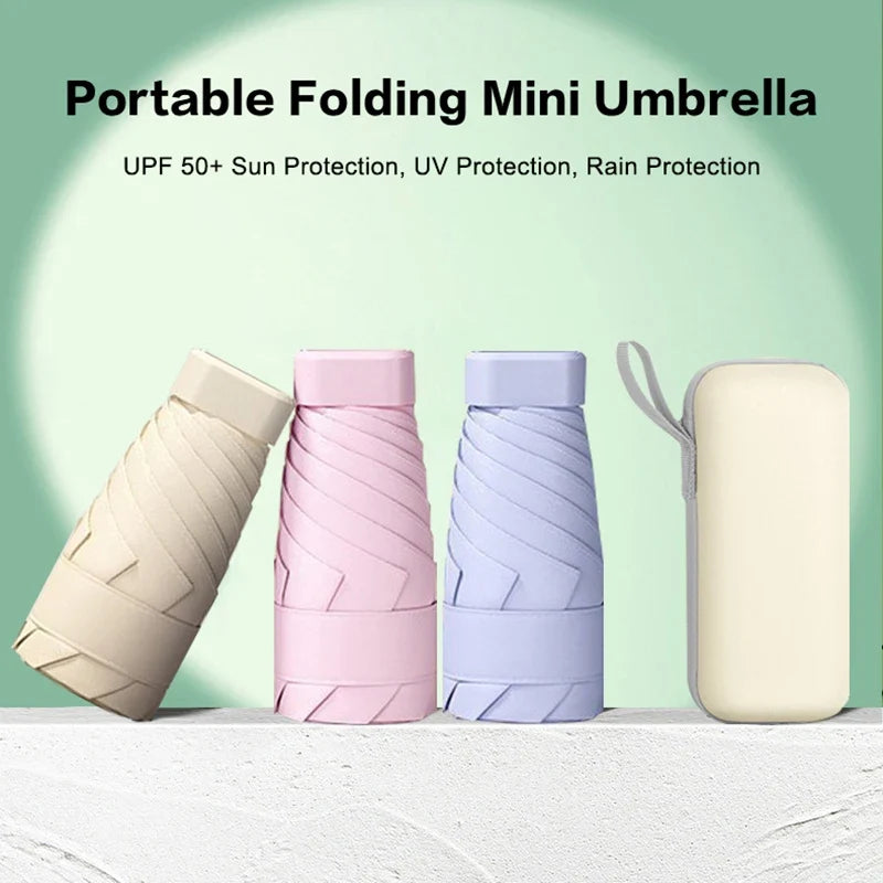 Mini Capsule Umbrella UPF 50+ Portable Travel Parasol | Sun & Rain