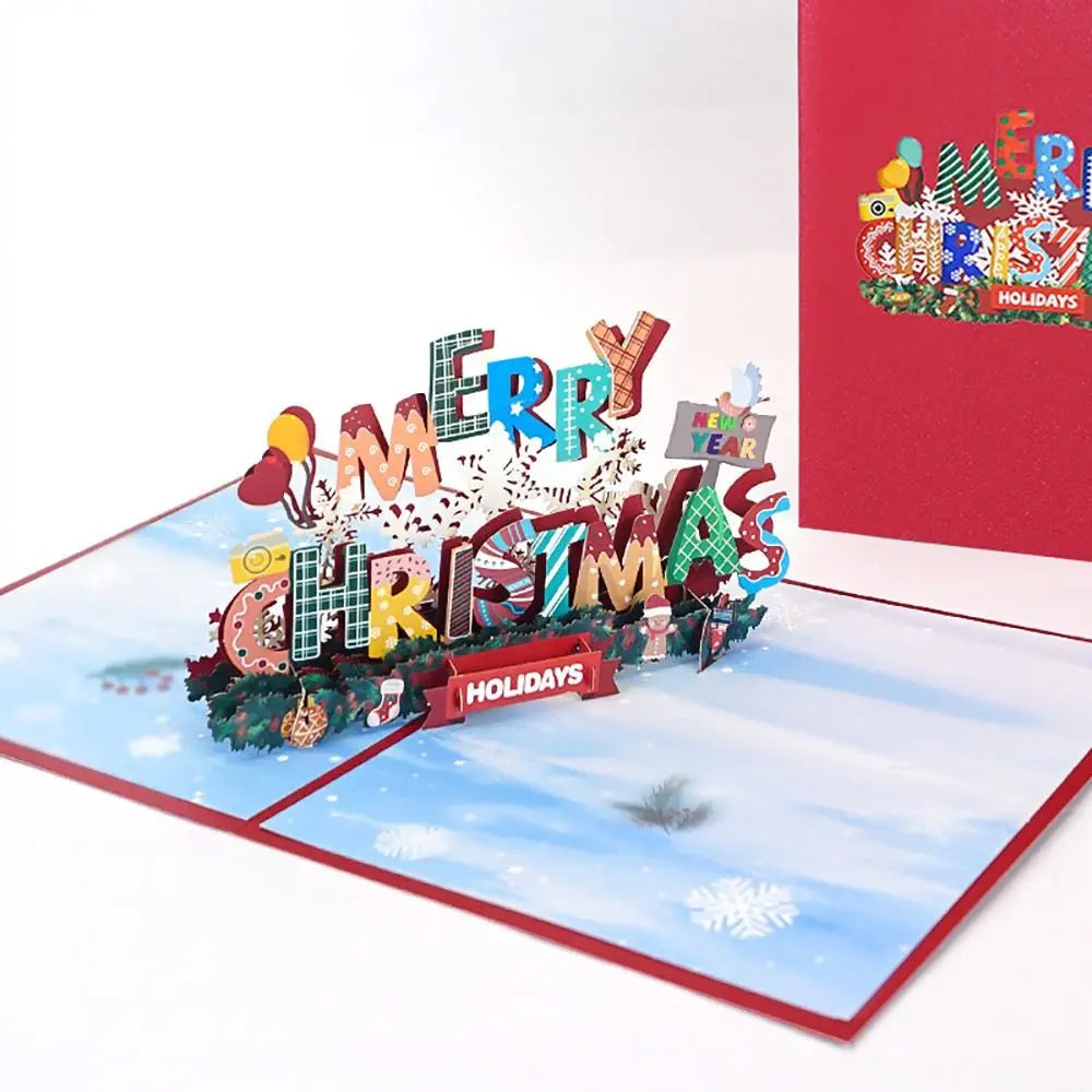 3D Pop-Up Christmas Cards with Envelope – Cartoon Santa