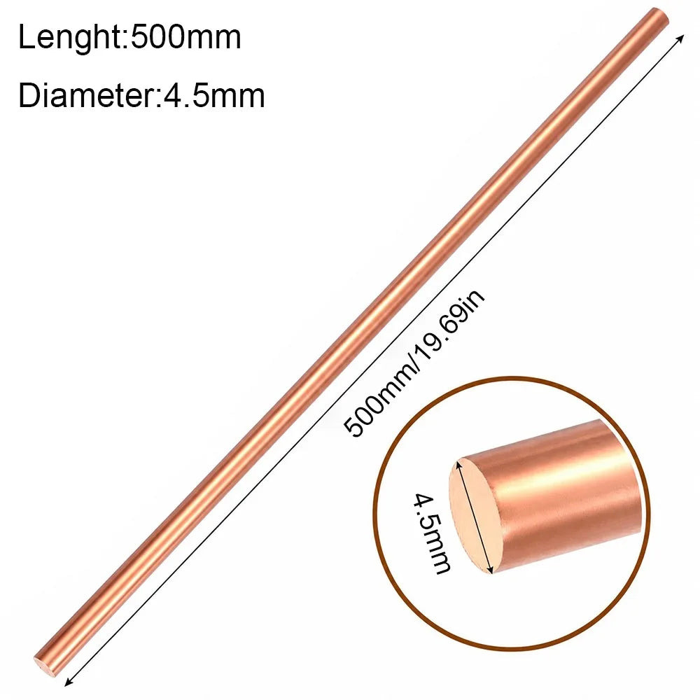 T2 Copper Round Bar Rod 2–10mm Diameter 500mm | DIY Metal