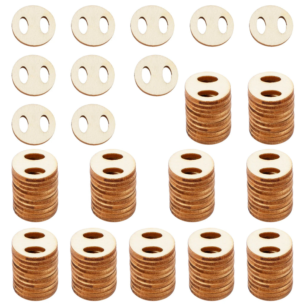 120Pcs Wood Pom Pom Buttons – Removable Hat Fasteners