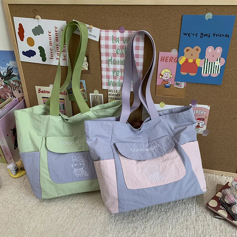 Japanese Style Waterproof Shoulder Tote Bag | Large Capacity