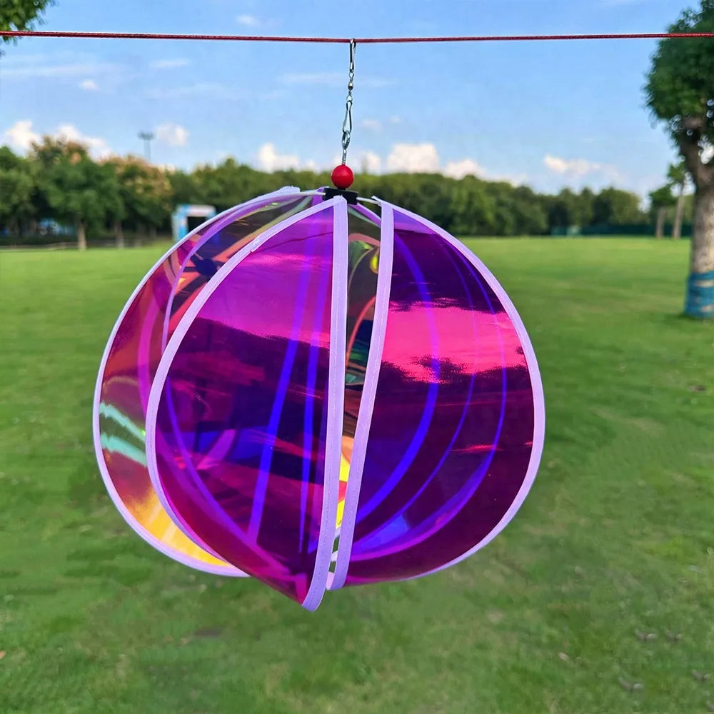 Rainbow Hot Air Balloon Wind Spinner – Colorful Garden Decor