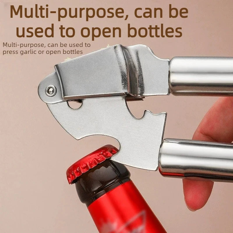 Stainless Steel Garlic Press & Bottle Opener – BEQ Kitchen Tool