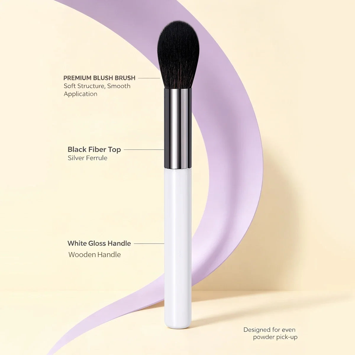 Nixie Soft Blush Brush – Multi-Use Face Brush, Synthetic Bristles