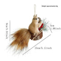 Plush Squirrel Christmas Ornament with Pinecone & Fluffy Tail