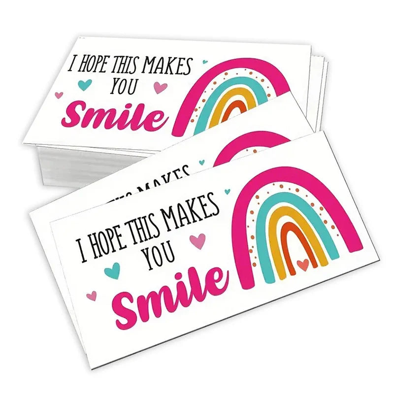 50 Pcs Rainbow Thank You Cards for Customers & Gifts
