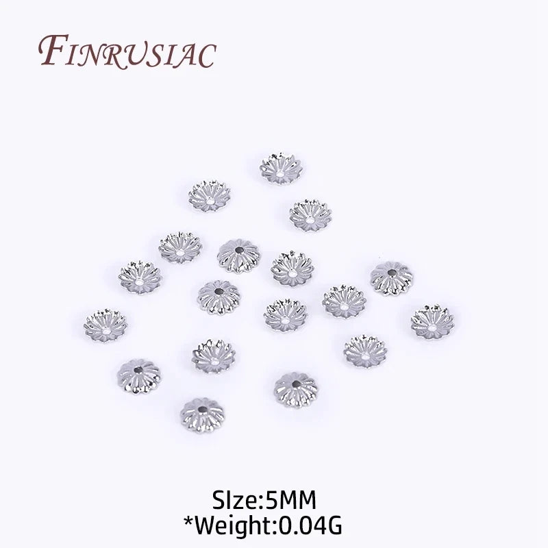 5mm 18K Gold Plated Brass Flower Bead Caps – DIY Jewelry