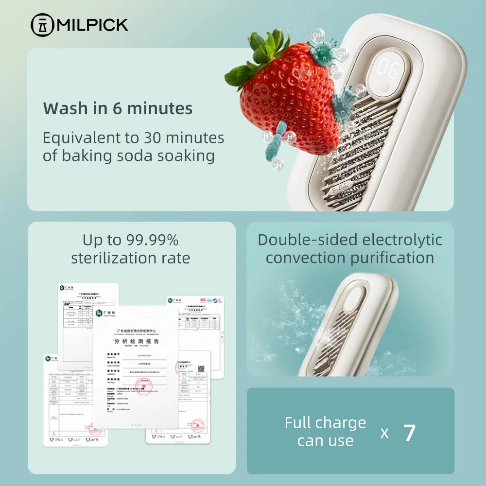 Wireless Fruit & Vegetable Ion Purifier – Portable Food Cleaner