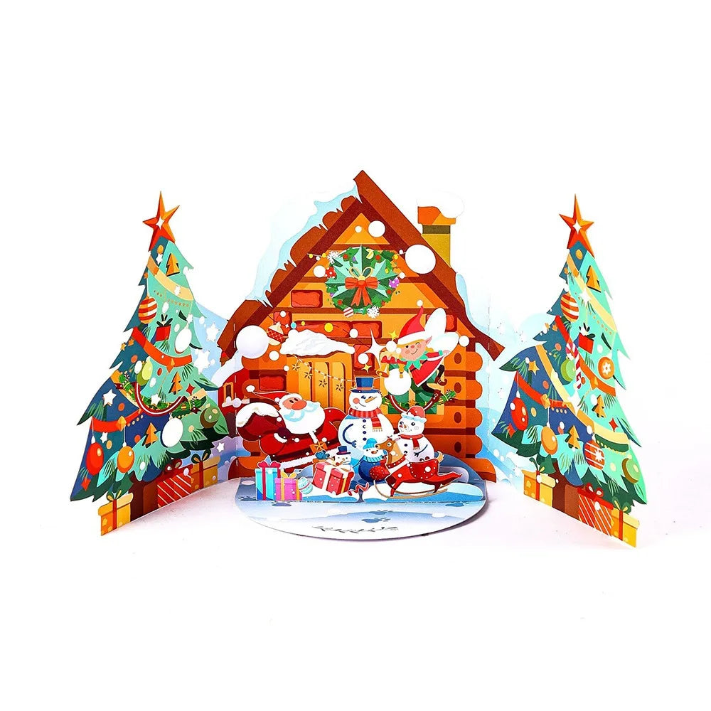 3D Pop-Up Christmas Cards – Santa & Xmas Tree Multicolor