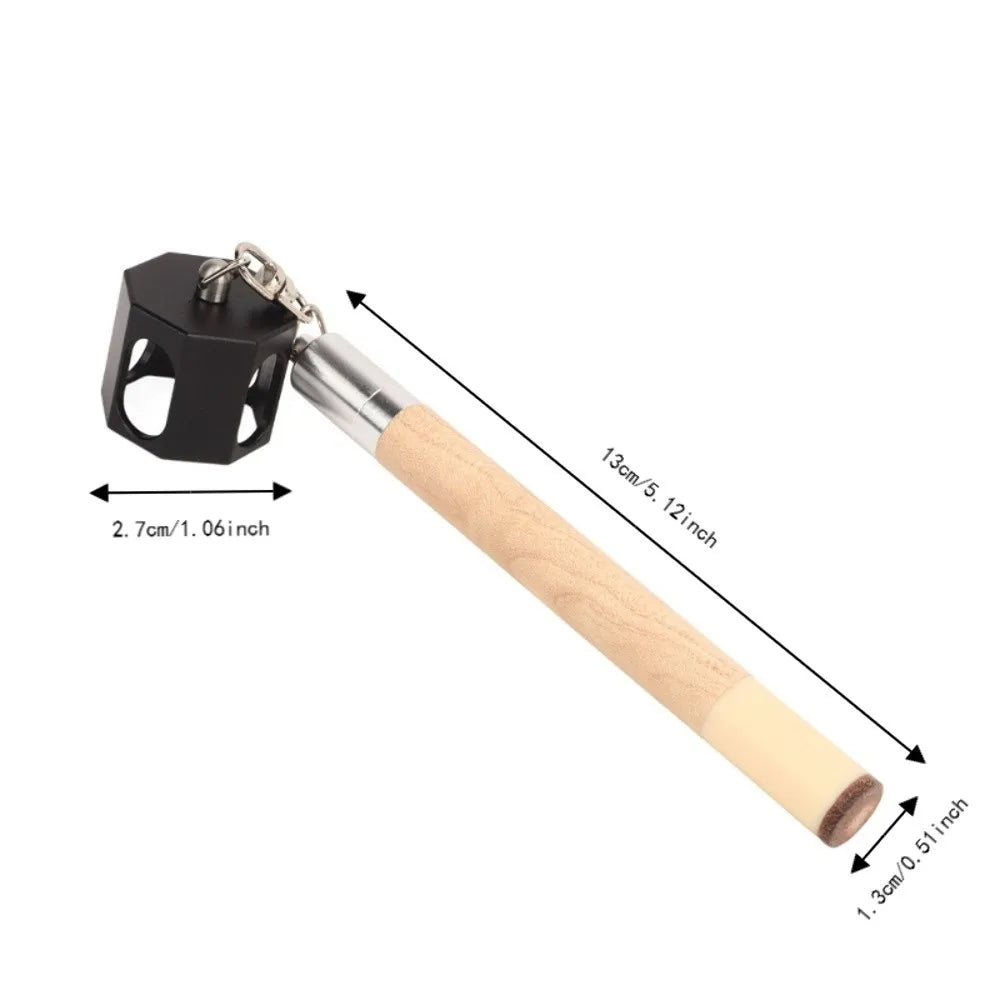 2-in-1 Pool Cue Chalk Holder & Tip Pricker – Wood & Metal