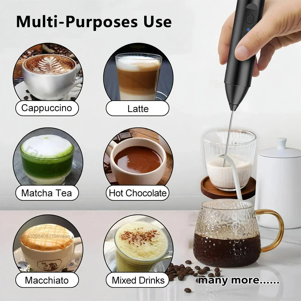 Raugee Rechargeable Handheld Milk Frother & Coffee Whisk