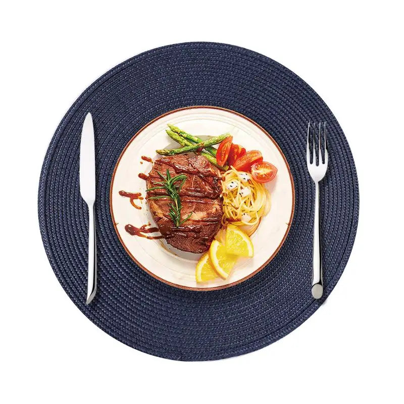 Round 38cm Woven Christmas Placemat – Heat-Resistant Table Mat