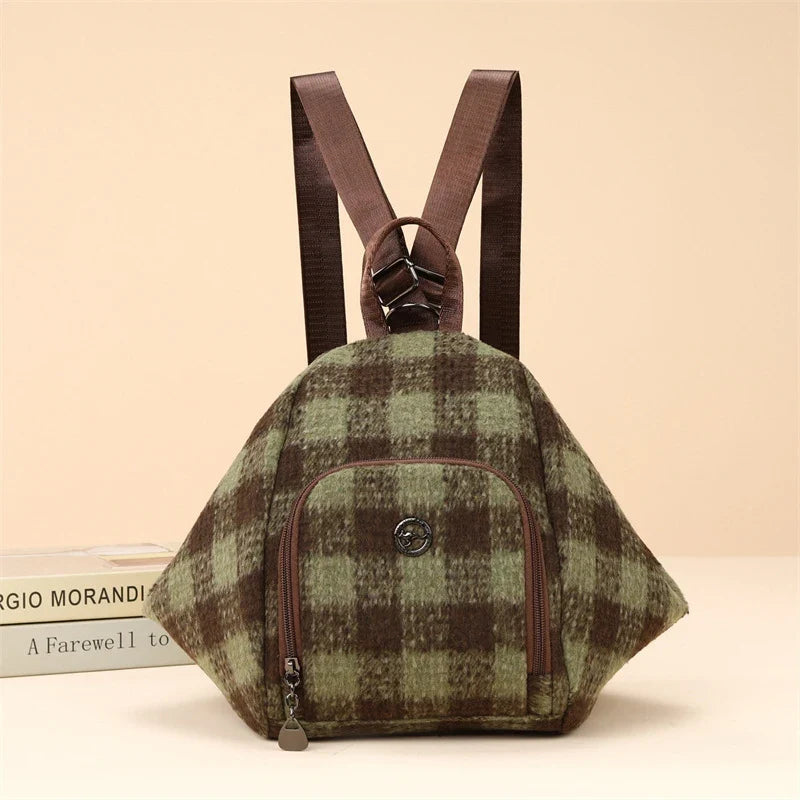 Nixie Women's Plaid Multifunctional Backpack & Crossbody Bag