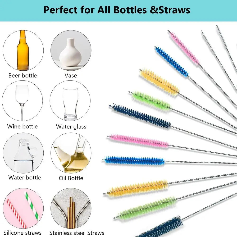 Straw Cleaning Brush – Nylon & Stainless Steel Multi-Purpose