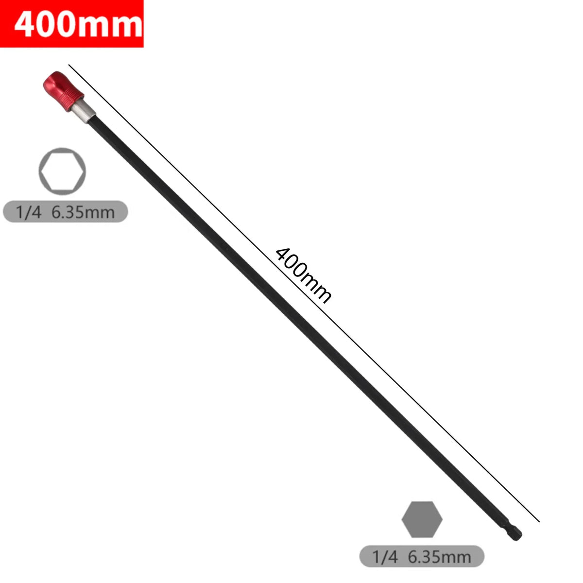 Magnetic Drill Bit Extension Rod 400mm – 1/4" Hex Quick-Release