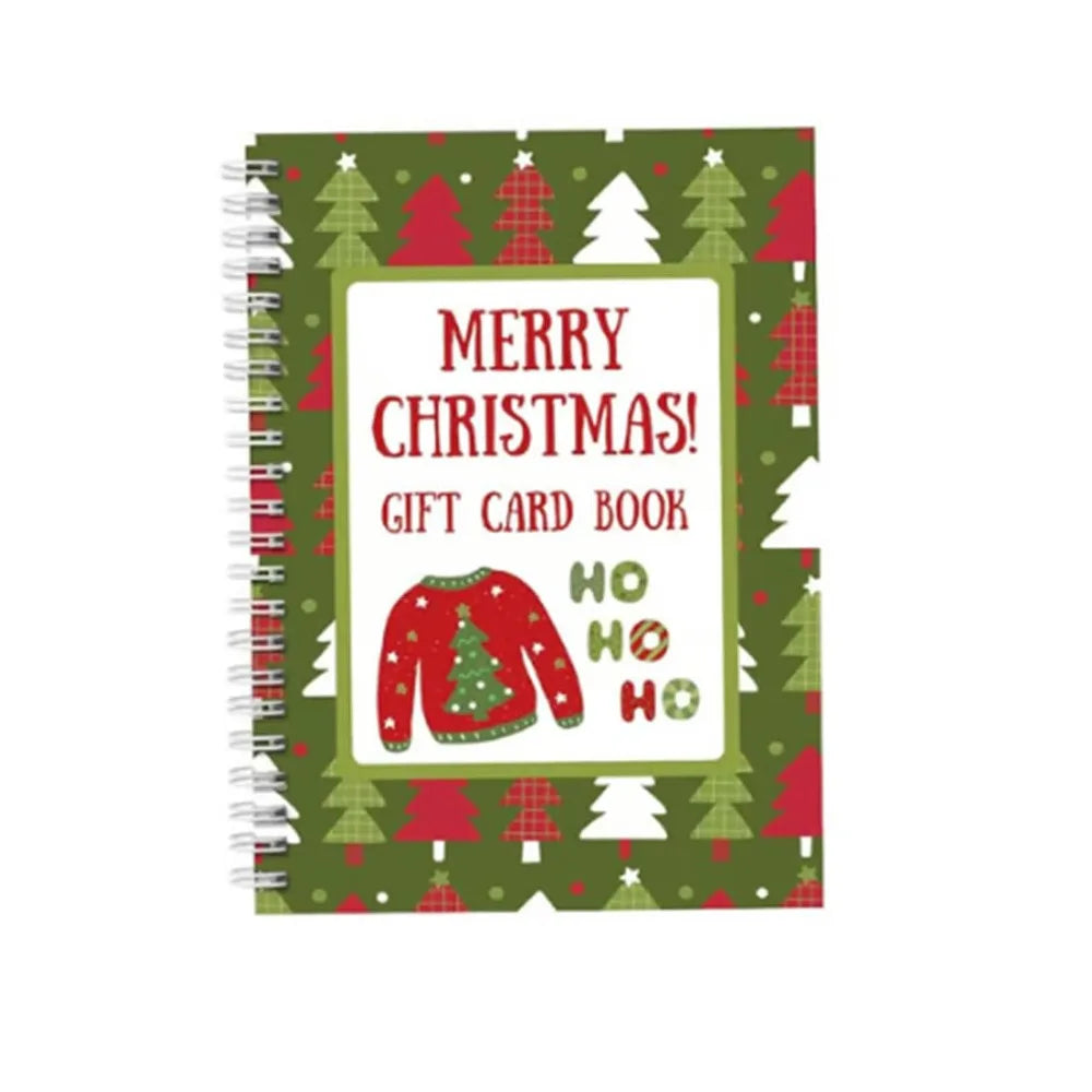 Spiral-Bound Christmas Gift Card Book – DIY Multicolor Paper