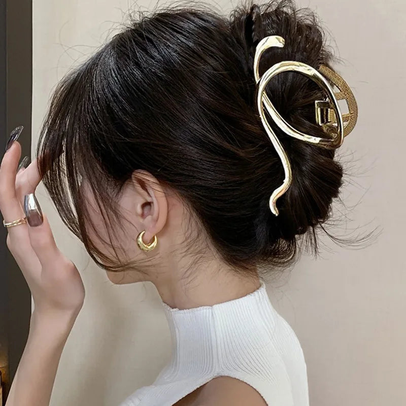 Metal Geometric Hair Claw Clips – Korean Style Barrettes Women