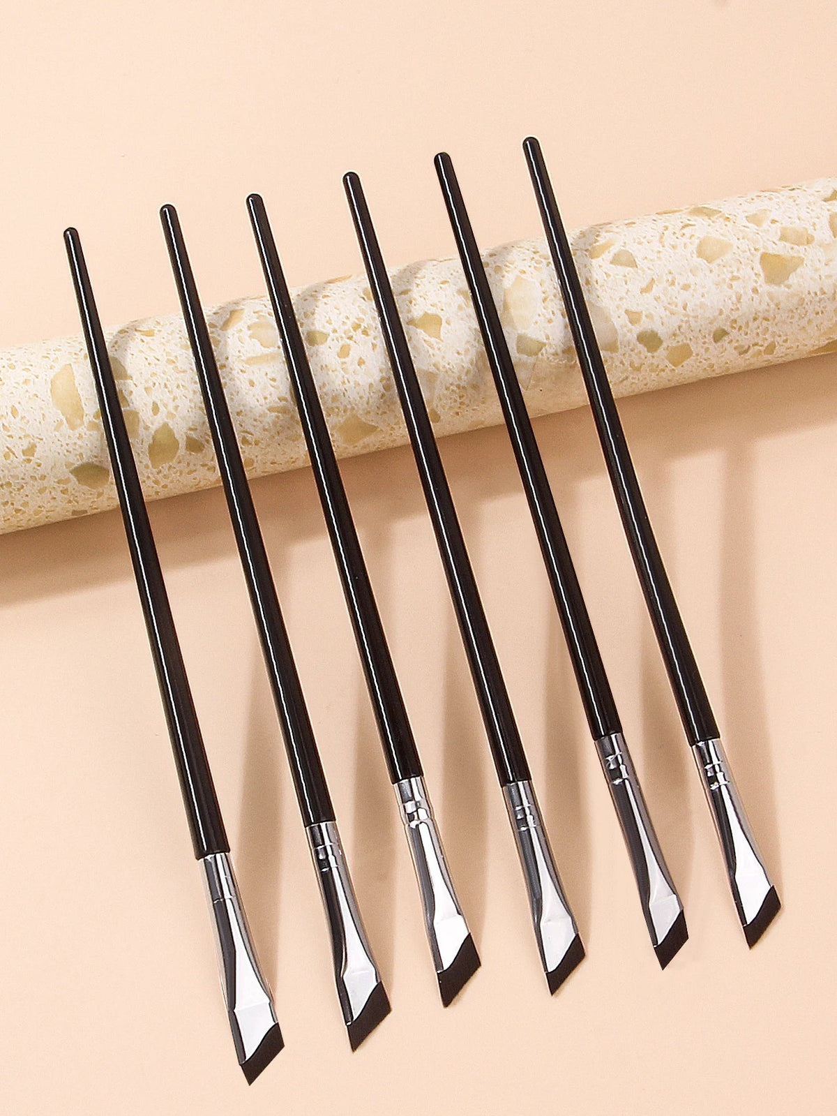6-Piece Angled Eyeliner & Eyebrow Brush Set | Precision Eye Makeup