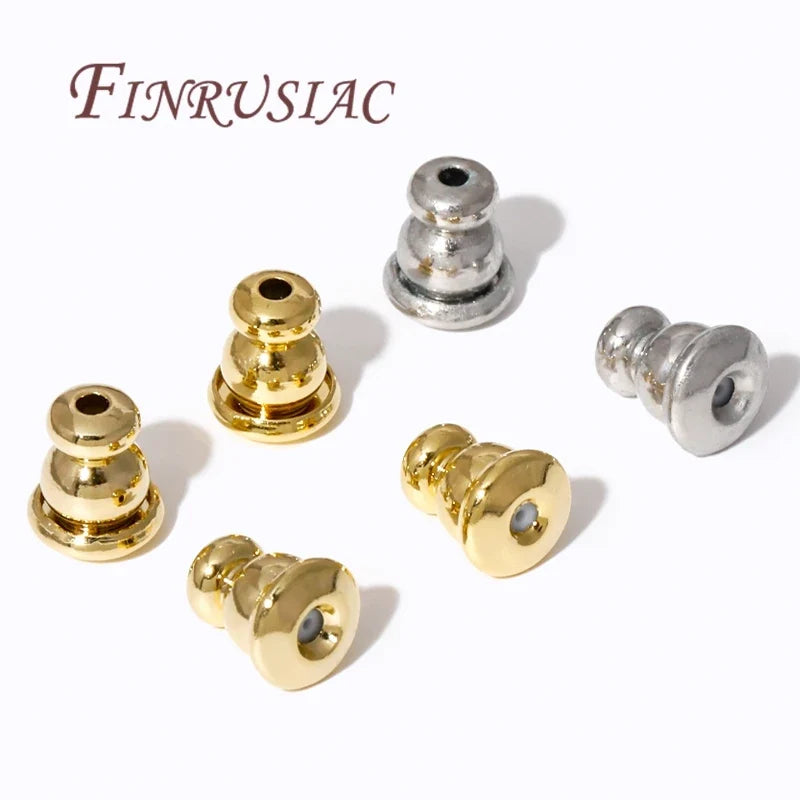 18K/14K Gold Plated Earring Backs – DIY Stud Plug Caps