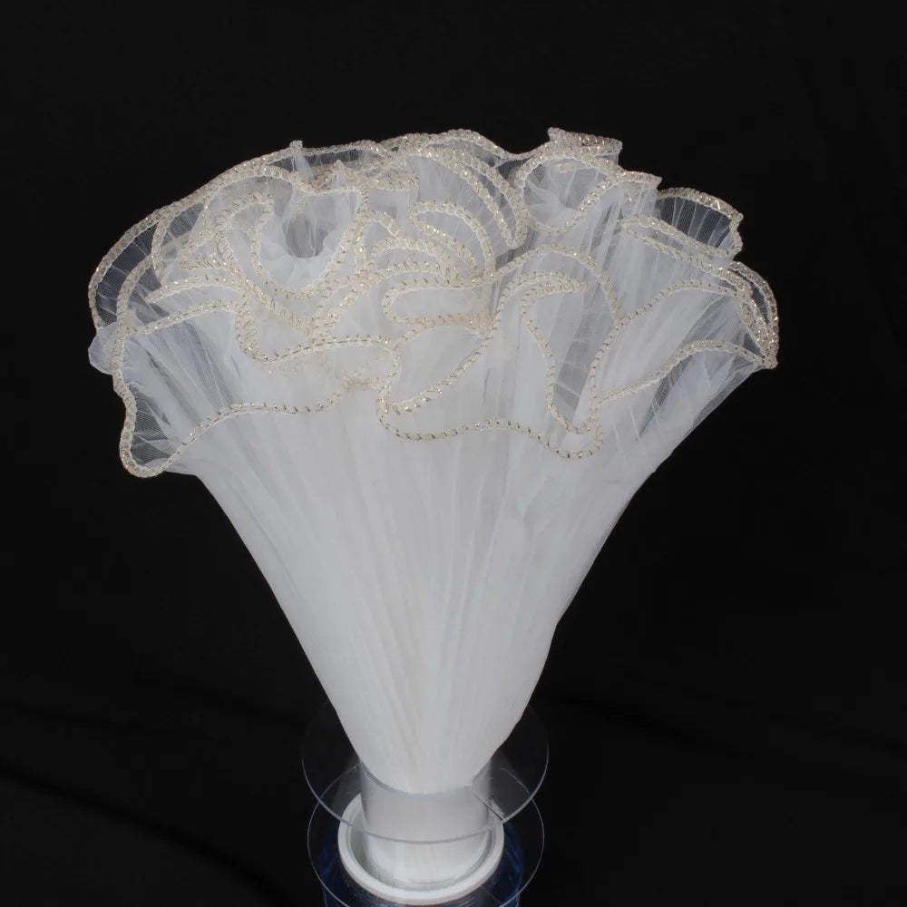 Pearl Wave Lace Mesh Flower Wrapping Yarn 28cm x 4 Yards
