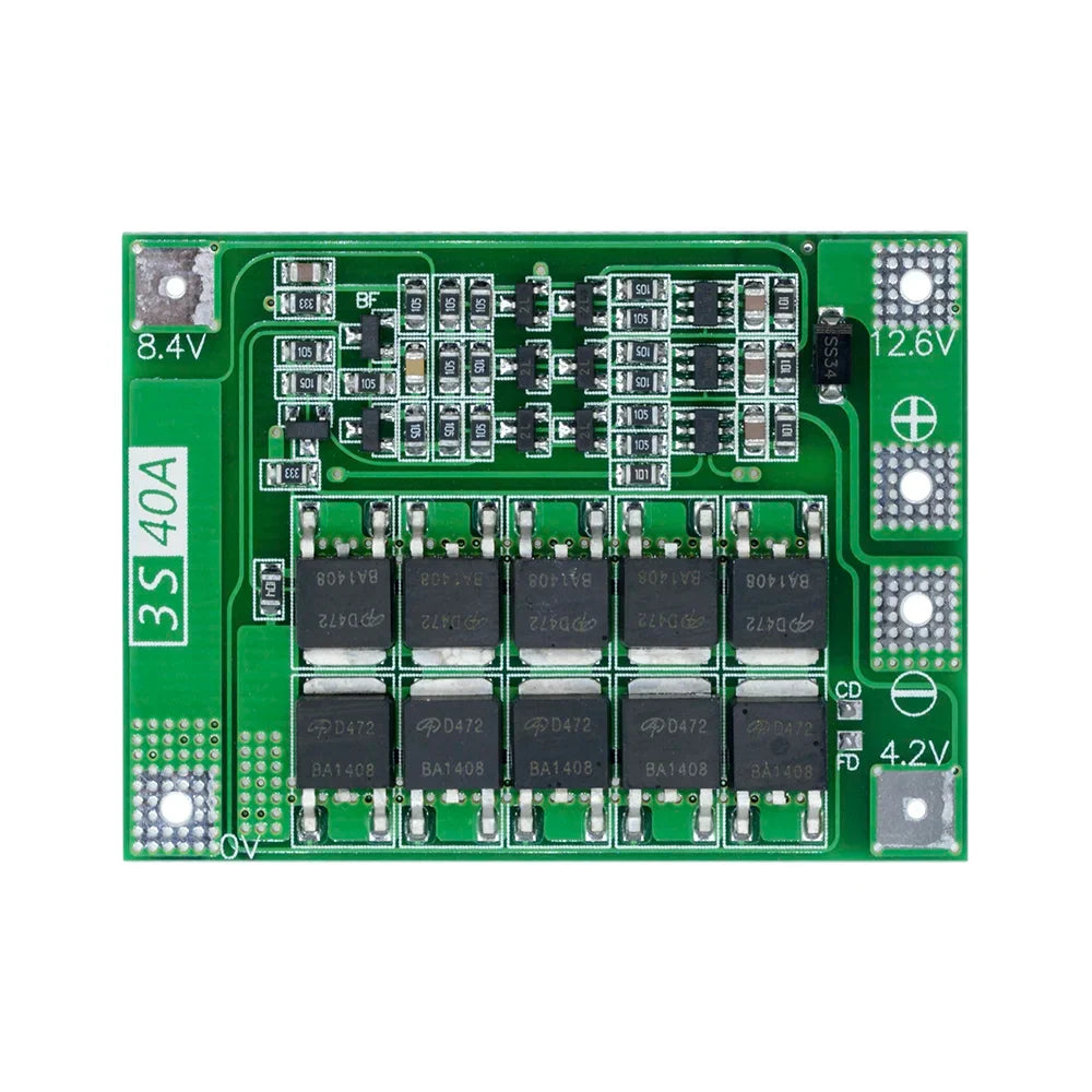 BMS 3S 12V 40A Lithium Battery Protection Board – 18650