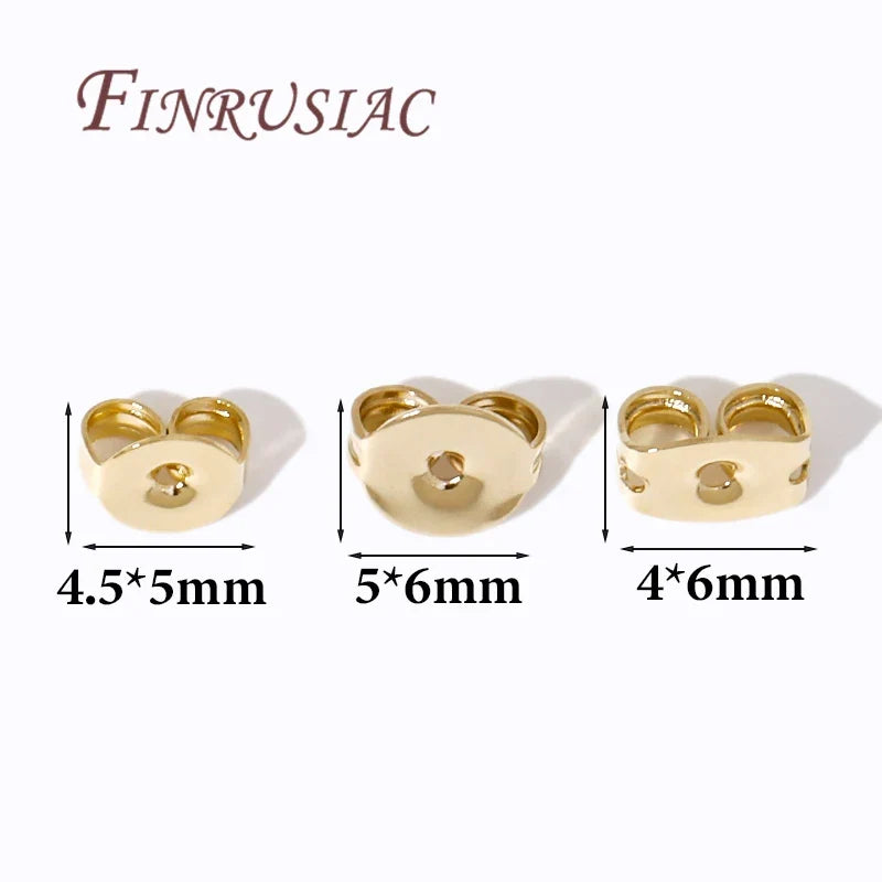 50-Pack 14K Gold Plated Earring Backs – Stud Locking Stoppers